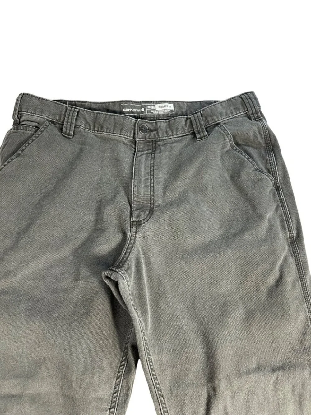 Carhartt Relaxed Fit Dark Gray Work Pants Men's 38x30 (Fits 37x27) Rugged Flex